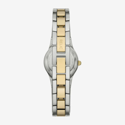 Relic By Fossil Womens Two Tone Bracelet Watch Zr34655