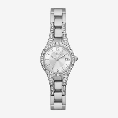 Relic By Fossil Womens Silver Tone Bracelet Watch Zr34656