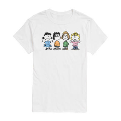 Juniors Womens Crew Neck Short Sleeve Peanuts Graphic T-Shirt