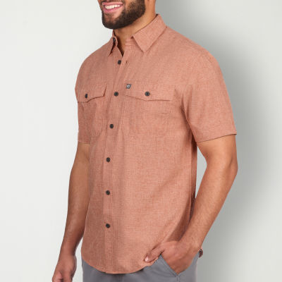 American Outdoorsman Mens Short Sleeve Button-Down Shirt