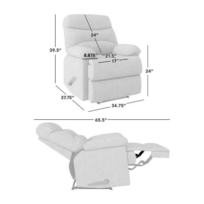 ProLounger Smith Wall Hugger Recliner Stain Resistant Microfiber with Ultra Padded Armrests