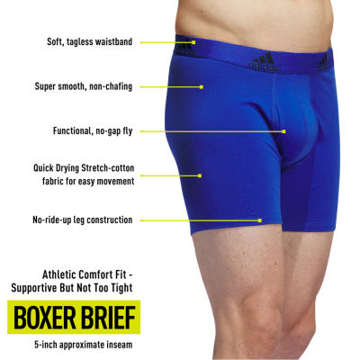 adidas Stretch Cotton Mens 3 Pack Boxer Briefs