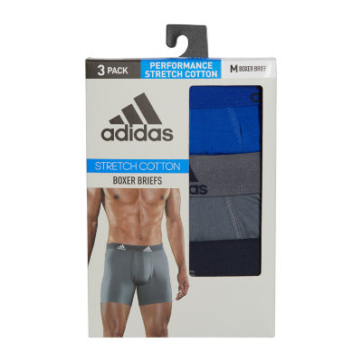 adidas Stretch Cotton Mens 3 Pack Boxer Briefs