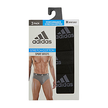 adidas Men's Stretch Cotton Brief Underwear (3-Pack) Boxed, Bold