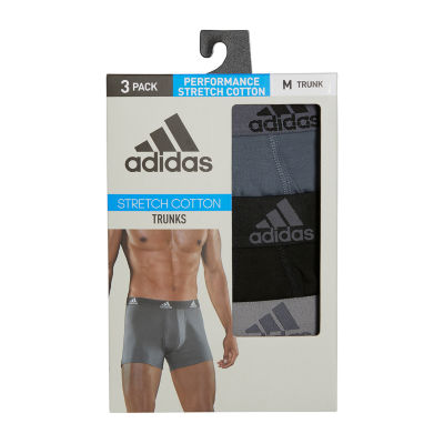 adidas Stretch Cotton Mens 3 Pack Trunks