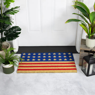 Northlight Stars And Stripes Coir Outdoor Star Indoor Rectangular Doormats