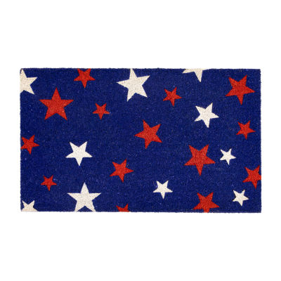 Northlight Blue Americana Coir Outdoor Star Indoor Rectangular Doormats