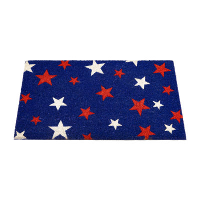 Northlight Blue Americana Coir Outdoor Star Indoor Rectangular Doormats