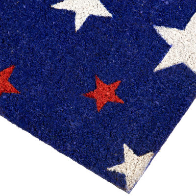 Northlight Blue Americana Coir Outdoor Star Indoor Rectangular Doormats