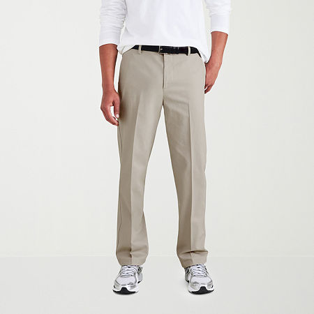 Dockers Signature Iron Free Khaki With Stain Defender Mens Comfort Waistband Straight Straight Fit Flat Front Pant, 40 32, Beige