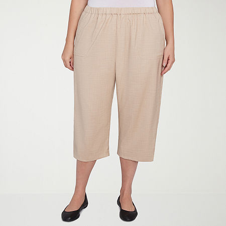 Alfred Dunner Catalina Island Womens Plus Capri Pants, 20w, Beige