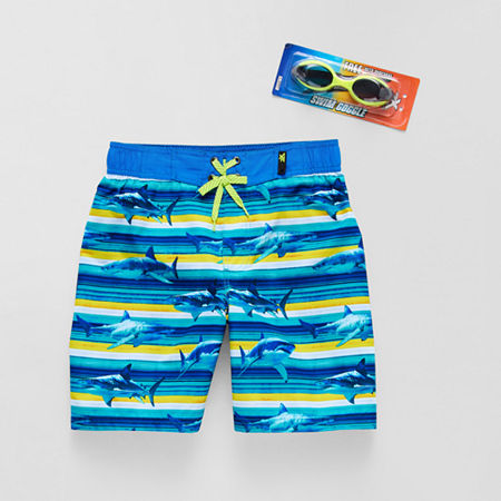 ZeroXposur Little & Big Boys Waves Board Shorts, Medium (10-12), Blue