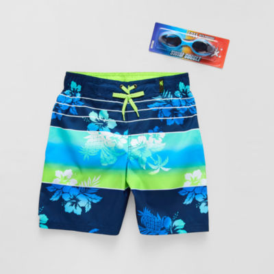 ZeroXposur At The Knee Little & Big Kid Boys Drawstring Waist Quick Dry Floral Board Shorts