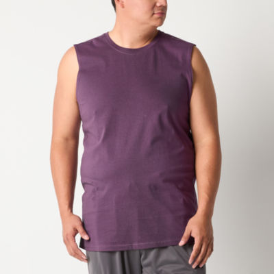 Xersion Cotton Mens Crew Neck Sleeveless Moisture Wicking Muscle T-Shirt Big and Tall