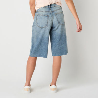 Arizona Womens Low Rise Denim Short-Juniors