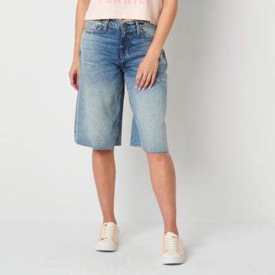 Arizona Womens Low Rise Denim Short-Juniors