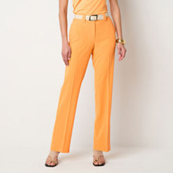 パンツ PINKO Women Straight Pants 104756 A2G4S3R Yellow PINKO Women's Straight Fit Yellow Zip Eliminare Trousers