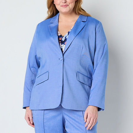 Liz Claiborne Womens Classic Fit Plus Blazer, 18w, Blue