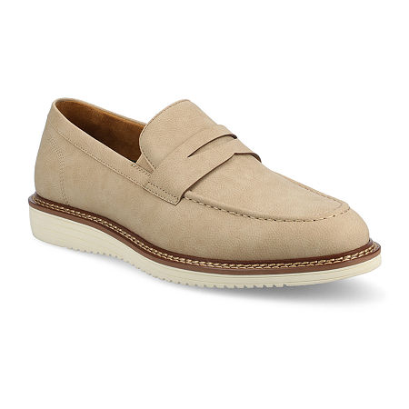 Vance Co Princeton Mens Almond Closed Toe Loafers, 9 Medium, Beige