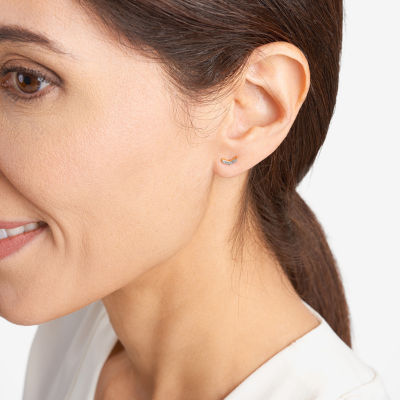 Sparkle Allure Cheveron White Diamond Accent 3.7mm Chevron Stud Earrings