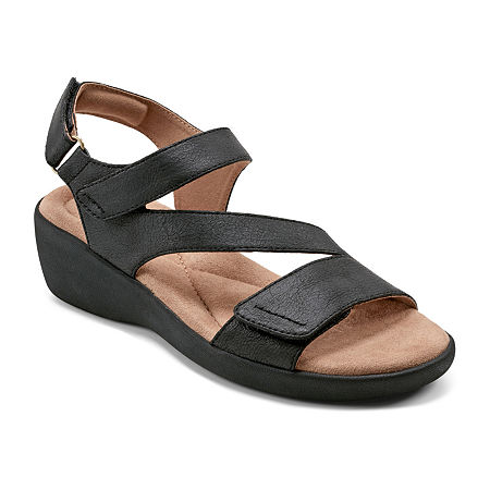 Easy Spirit Womens Kimberly Strap Sandals, 7 Wide, Black