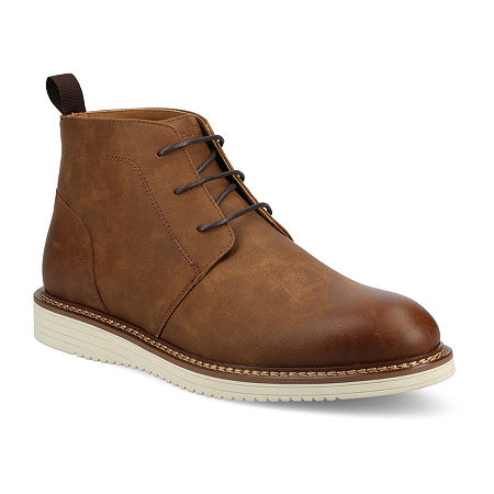 Vance Co Mens Stratton Flat Heel Chukka Boots, 10 Wide, Brown
