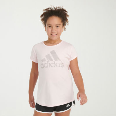 adidas Big Kid Girls Crew Neck Short Sleeve Regular Fit Graphic T-Shirt