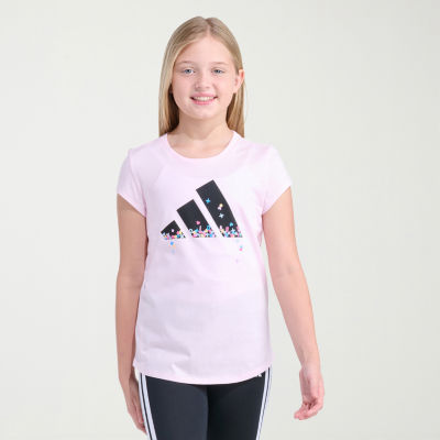 adidas Big Kid Girls Crew Neck Short Sleeve Regular Fit Graphic T-Shirt