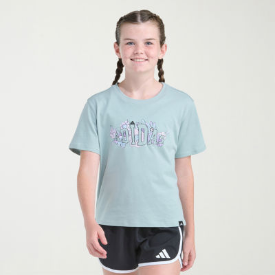 adidas Big Kid Girls Crew Neck Short Sleeve Regular Fit Graphic T-Shirt