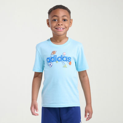 adidas Little Boys Crew Neck Short Sleeve Regular Fit Graphic T-Shirt
