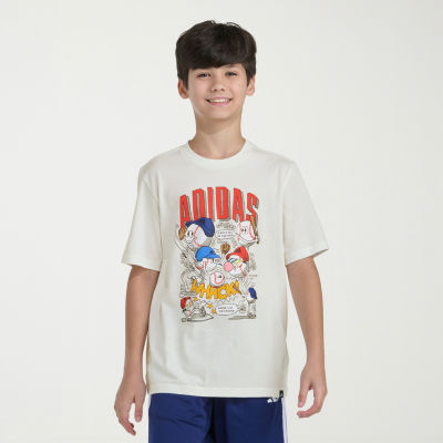 adidas Big Kid Boys Crew Neck Short Sleeve Regular Fit Graphic T-Shirt