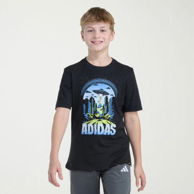 adidas Big Kid Boys Crew Neck Short Sleeve Regular Fit Graphic T-Shirt