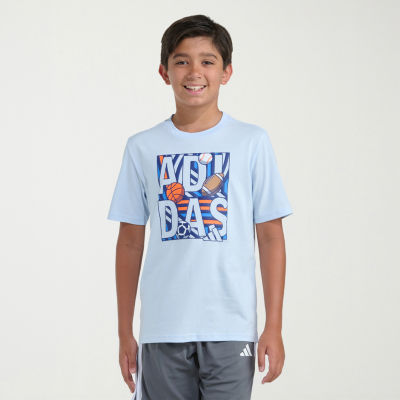 adidas Big Kid Boys Crew Neck Short Sleeve Regular Fit Graphic T-Shirt