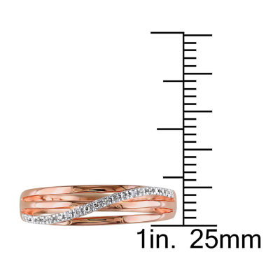2MM Diamond Accent Mined White 18K Gold Over Silver Band