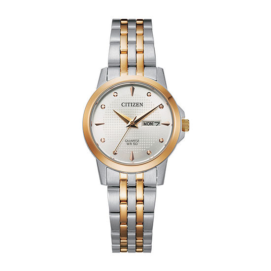 Citizen Quartz Womens Two Tone Stainless Steel Bracelet Watch Eq0605-53a