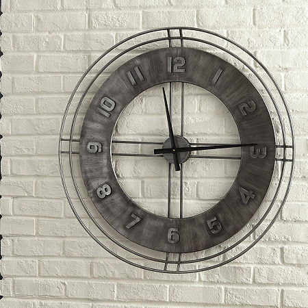 Signature Design By Ashley Ana Sofia Wall Clock, One Size, Gray