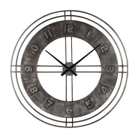 Signature Design By Ashley Ana Sofia Wall Clock, One Size, Gray