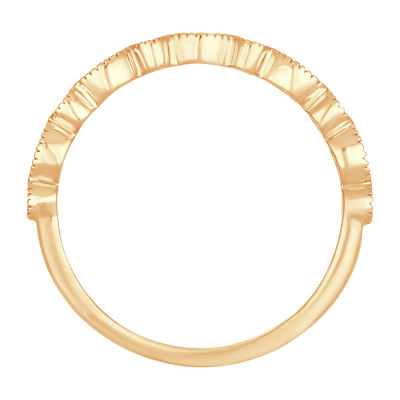 Womens Diamond Accent Natural White 10K Gold Wedding Band