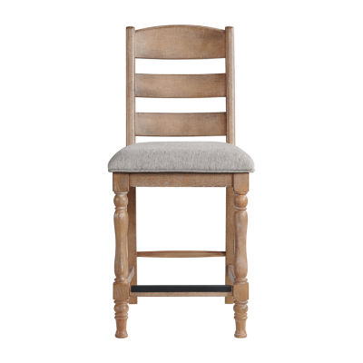 Tyler 2-pc. Counter Height Upholstered Bar Stool, Color: Rustic Caramel ...