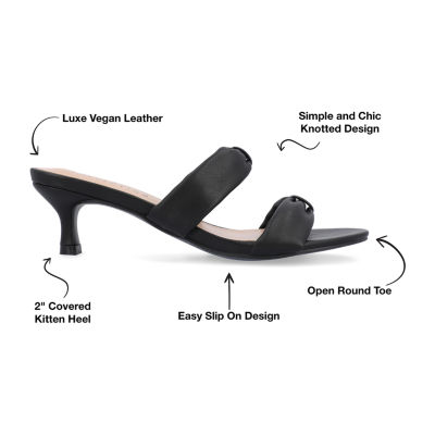 Journee Collection Dyllan Womens Round Open Toe Kitten Heel Pumps