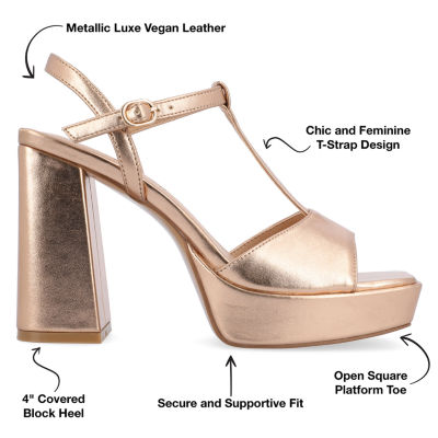 Journee Collection Womens Parson Heeled Sandals