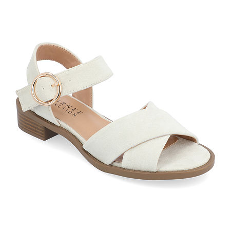 Vintage Sandals | Wedges, Espadrilles – 30s, 40s, 50s, 60s, 70s Journee Collection Womens Cressida Flat Sandals 9 12 Medium Beige $36.79 AT vintagedancer.com