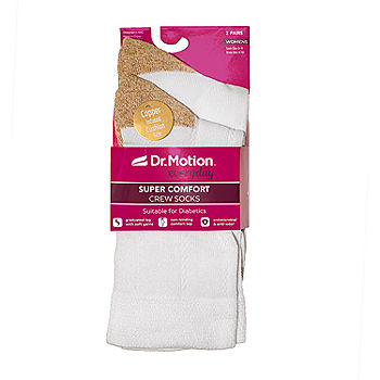 Dr.Motion Copper Infused Diabetic 2 Pair Crew Socks Womens - JCPenney
