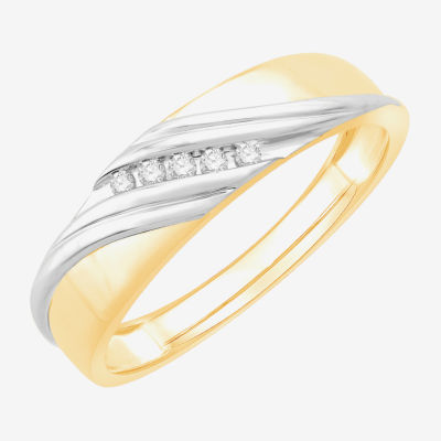 3PC Trio Set Featuring 1/2 CT.T.W. Natural Diamond 10K or 14K Gold Womens Yellow Bridal Set and Mens Two-Tone Wedding Band