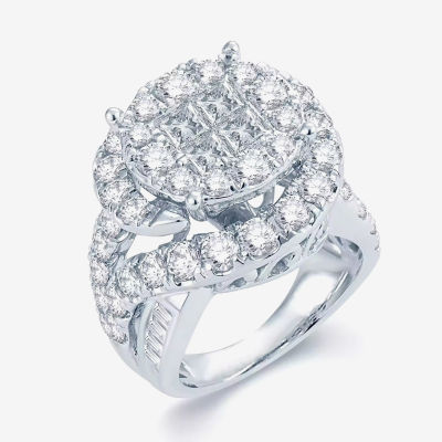 5 CT.T.W. Natural Diamond 14K White Gold Engagement Ring