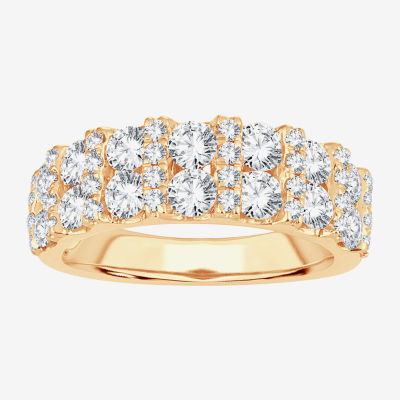 Womens 2 CT. T.W. Natural White Diamond 10K Gold Anniversary Wedding Band