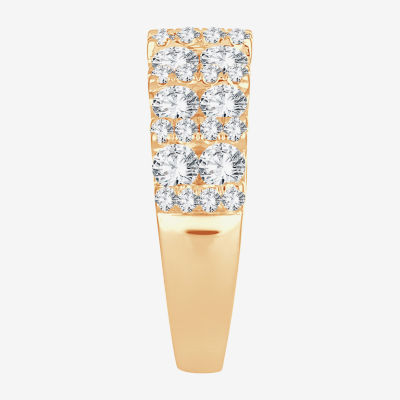 Womens 2 CT. T.W. Natural White Diamond 10K Gold Anniversary Wedding Band