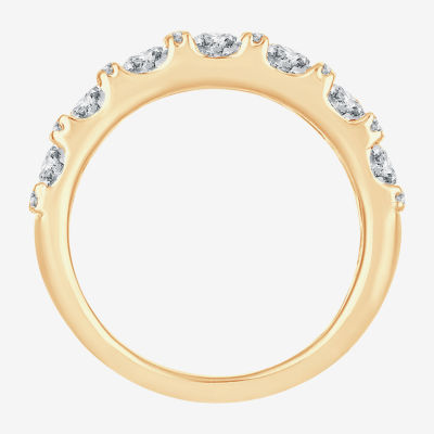 Womens 2 CT. T.W. Natural White Diamond 10K Gold Anniversary Wedding Band