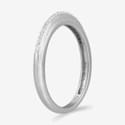 Womens 5.5MM Diamond Accent Natural White Diamond Sterling Silver Wedding Band