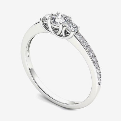 CT.T.W. Natural Diamond 14K Gold 3-Stone Engagement Ring